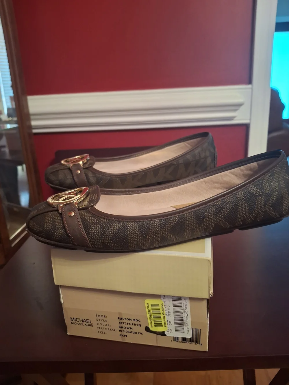 Michael Kors Brown Fulton Moccasin Flats with Signature Logo